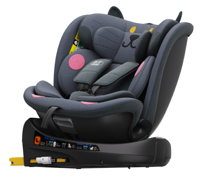 BUF BOOF B-Joy DELUXE iSize Autósülés, 360 °-os, 0-36 kg-os forgatással, 40-150 cm, DarkGreyCAT [5]