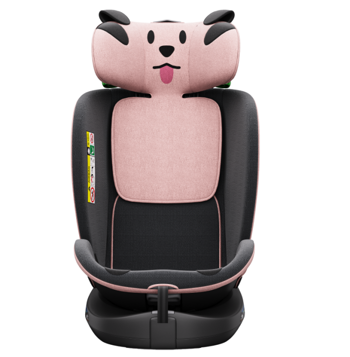 BUF BOOF B-Joy DELUXE iSize Autósülés, 360 °-os, 0-36 kg-os forgatással, 40-150 cm, PinkDOG [7]