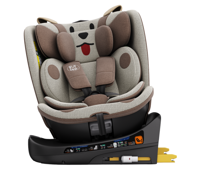 BUF BOOF B-Joy DELUXE iSize Autósülés, 360 °-os, 0-36 kg-os forgatással, 40-150 cm, BrownDOG [5]