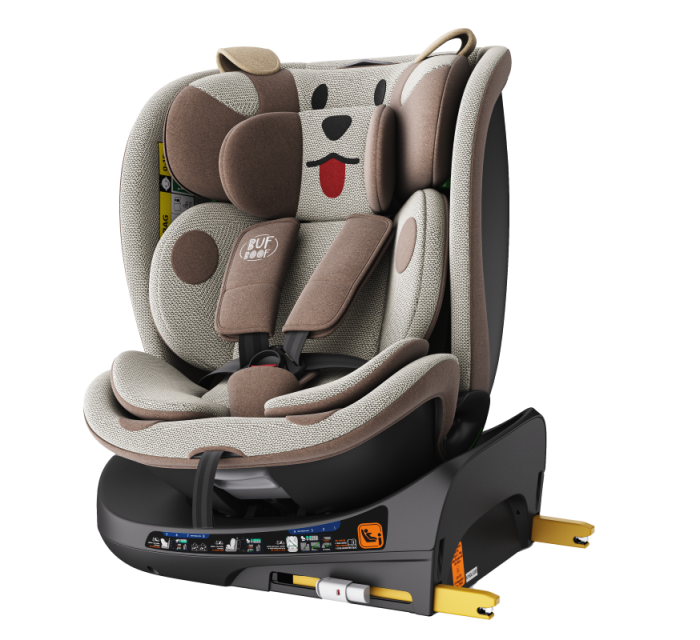 BUF BOOF B-Joy DELUXE iSize Autósülés, 360 °-os, 0-36 kg-os forgatással, 40-150 cm, BrownDOG [16]
