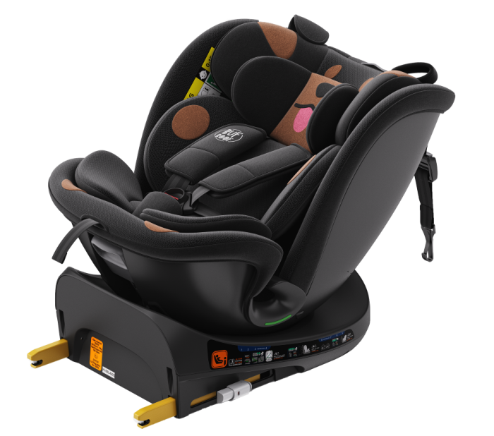 BUF BOOF B-Joy DELUXE iSize Autósülés, 360 °-os, 0-36 kg-os forgatással, 40-150 cm, BlackDOG [13]
