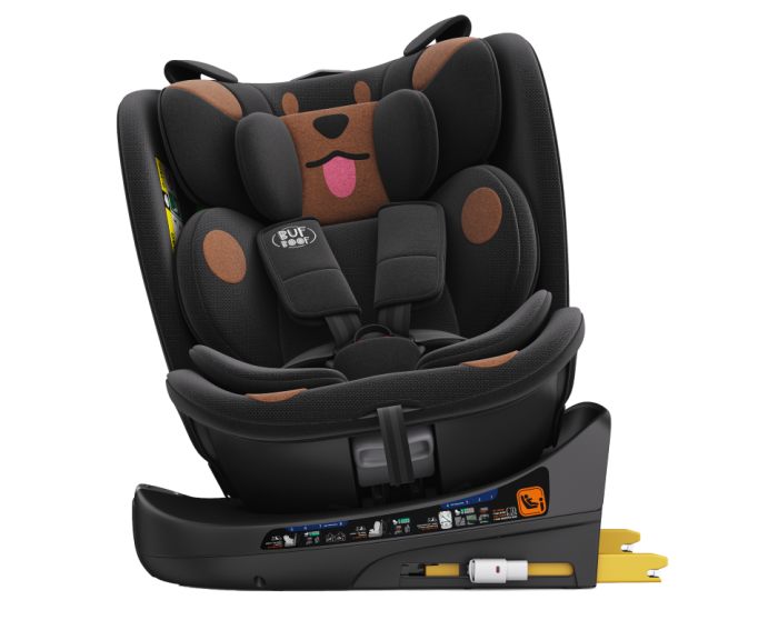 BUF BOOF B-Joy DELUXE iSize Autósülés, 360 °-os, 0-36 kg-os forgatással, 40-150 cm, BlackDOG [15]