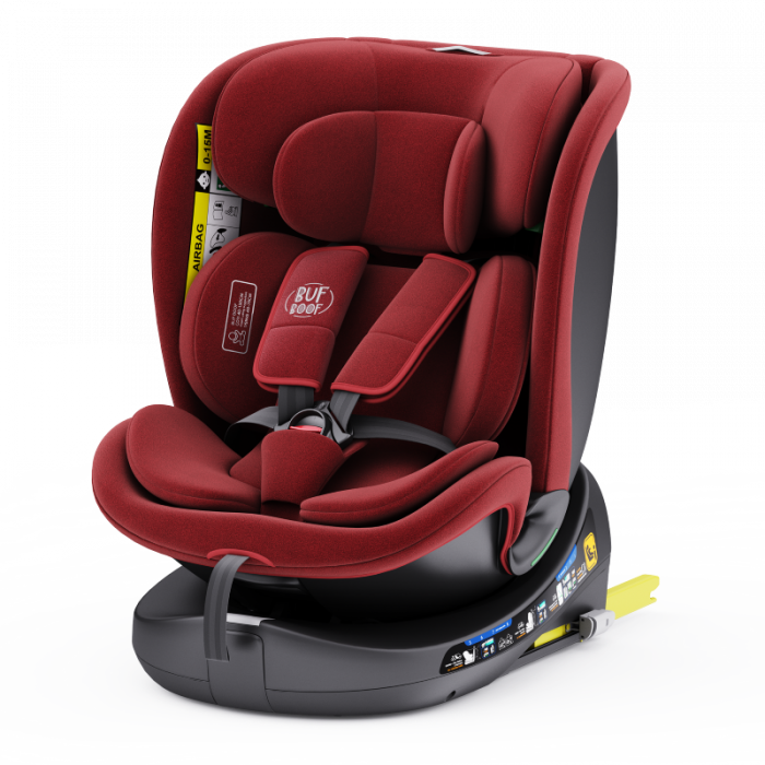 BUF BOOF B-Joy DELUXE iSize Autósülés, 360 °-os, 0-36 kg-os forgatással, 40-150 cm, Red [7]