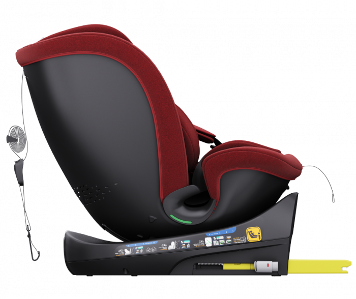 BUF BOOF B-Joy DELUXE iSize Autósülés, 360 °-os, 0-36 kg-os forgatással, 40-150 cm, Red [12]