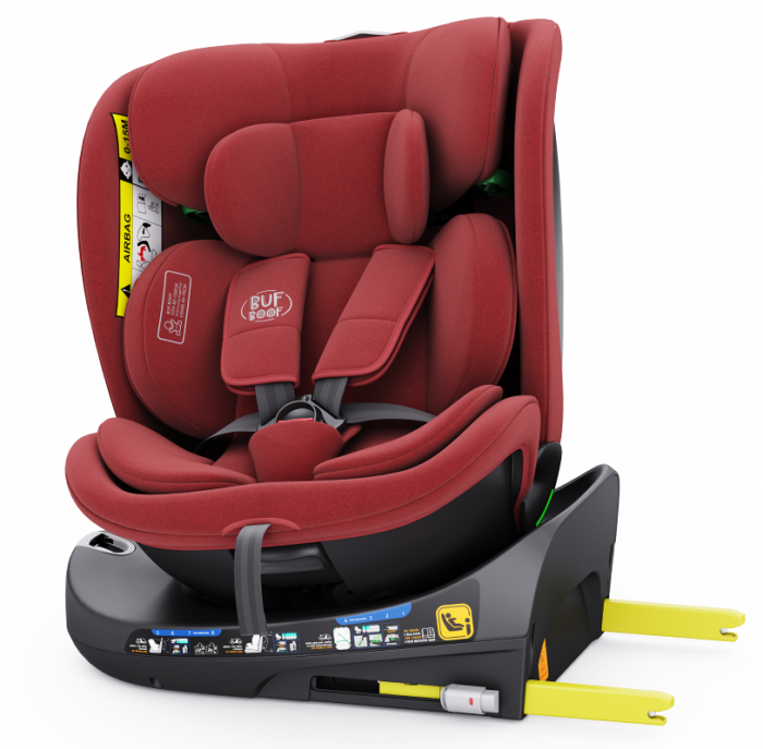 BUF BOOF B-Joy DELUXE iSize Autósülés, 360 °-os, 0-36 kg-os forgatással, 40-150 cm, Red [2]