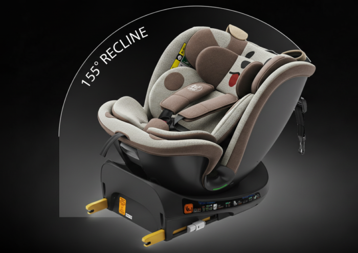 BUF BOOF B-Joy DELUXE iSize Autósülés, 360 °-os, 0-36 kg-os forgatással, 40-150 cm, BrownDOG [7]