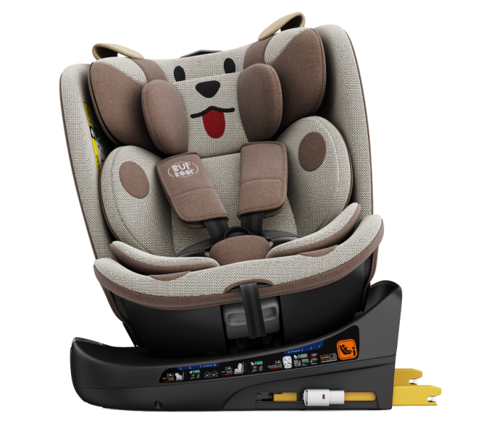 BUF BOOF B-Joy DELUXE iSize Autósülés, 360 °-os, 0-36 kg-os forgatással, 40-150 cm, BrownDOG [13]