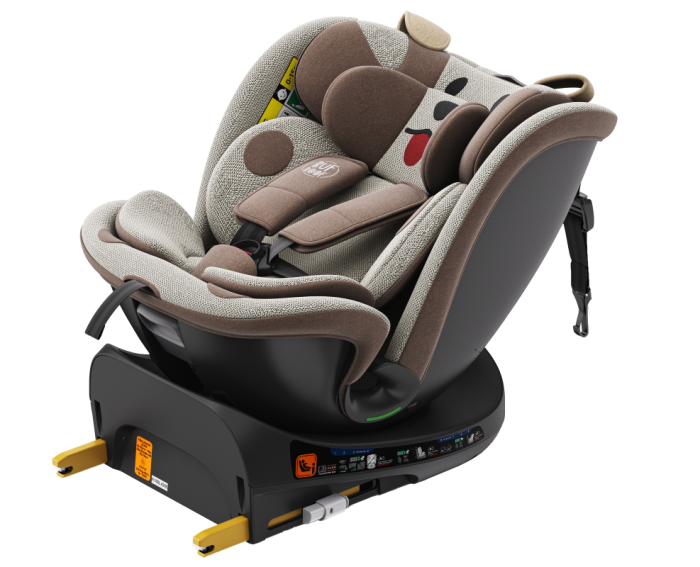 BUF BOOF B-Joy DELUXE iSize Autósülés, 360 °-os, 0-36 kg-os forgatással, 40-150 cm, BrownDOG [12]