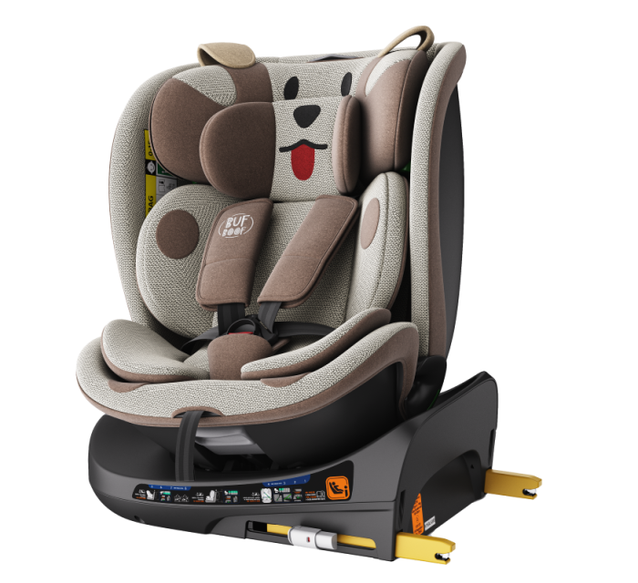 BUF BOOF B-Joy DELUXE iSize Autósülés, 360 °-os, 0-36 kg-os forgatással, 40-150 cm, BrownDOG [16]