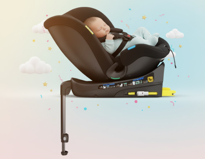 BUF BOOF® N-Fix iSize autós gyerekülés, ISOFIX, 360° forgatható, támasztóláb, 165° dönthető alvópozíció, 40–150 cm [7]