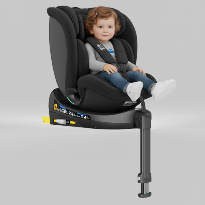 BUF BOOF® N-Fix iSize autós gyerekülés, ISOFIX, 360° forgatható, támasztóláb, 165° dönthető alvópozíció, 40–150 cm [9]