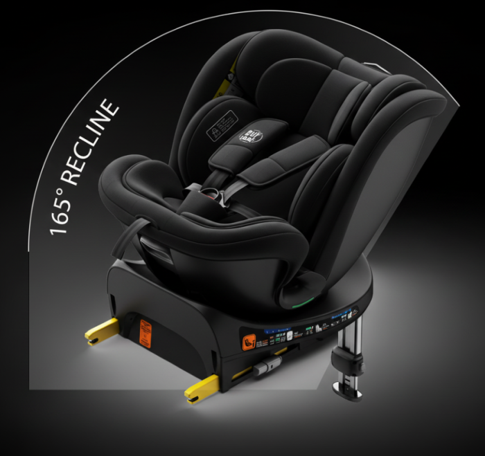 BUF BOOF® N-Fix iSize autós gyerekülés, ISOFIX, 360° forgatható, támasztóláb, 165° dönthető alvópozíció, 40–150 cm [8]