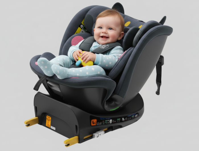 BUF BOOF B-Joy DELUXE iSize Autósülés, 360 °-os, 0-36 kg-os forgatással, 40-150 cm, DarkGreyCAT [2]