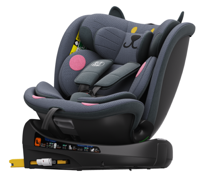 BUF BOOF B-Joy DELUXE iSize Autósülés, 360 °-os, 0-36 kg-os forgatással, 40-150 cm, DarkGreyCAT [15]