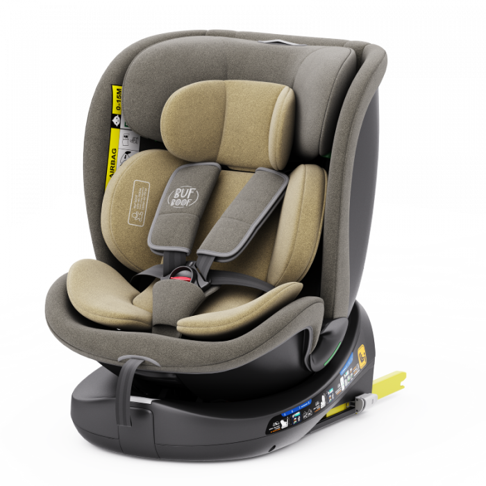 BUF BOOF B-Joy DELUXE iSize Autósülés, 360 °-os, 0-36 kg-os forgatással, 40-150 cm, LightBrown [14]