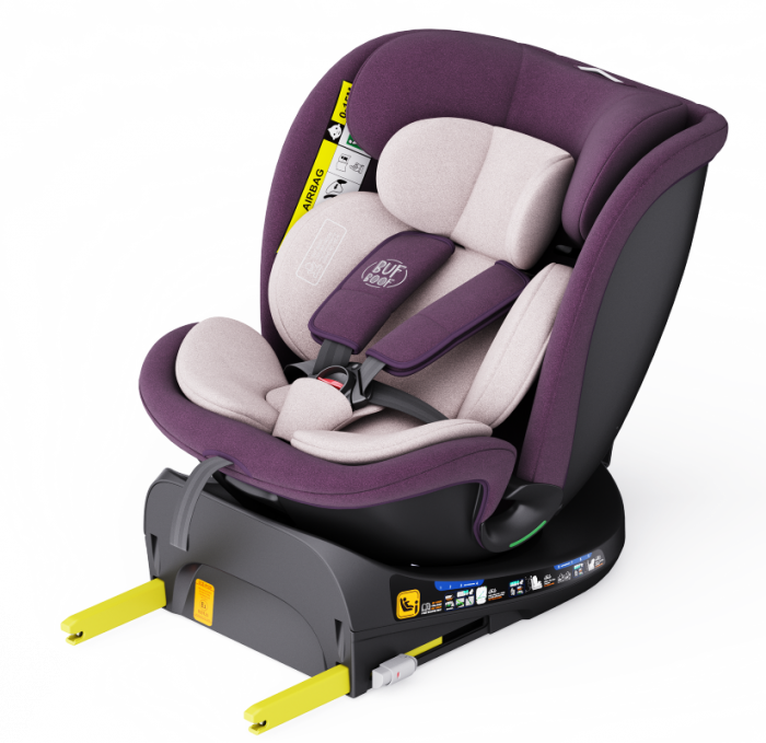 BUF BOOF B-Joy DELUXE iSize Autósülés, 360 °-os, 0-36 kg-os forgatással, 40-150 cm, Purple [12]