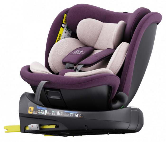 BUF BOOF B-Joy DELUXE iSize Autósülés, 360 °-os, 0-36 kg-os forgatással, 40-150 cm, Purple [1]
