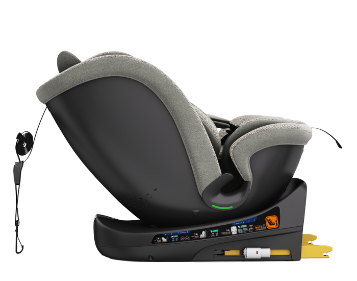 BUF BOOF B-Joy DELUXE iSize Autósülés, 360 °-os, 0-36 kg-os forgatással, 40-150 cm, LightGreyCAT [18]