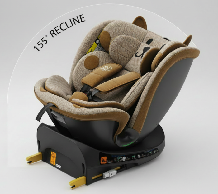 BUF BOOF B-Joy DELUXE iSize Autósülés, 360 °-os, 0-36 kg-os forgatással, 40-150 cm, OrangeCAT [4]