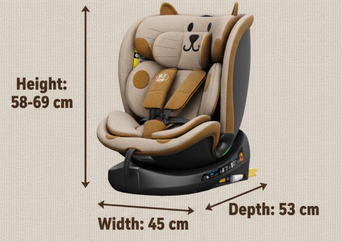 BUF BOOF B-Joy DELUXE iSize Autósülés, 360 °-os, 0-36 kg-os forgatással, 40-150 cm, OrangeCAT [9]