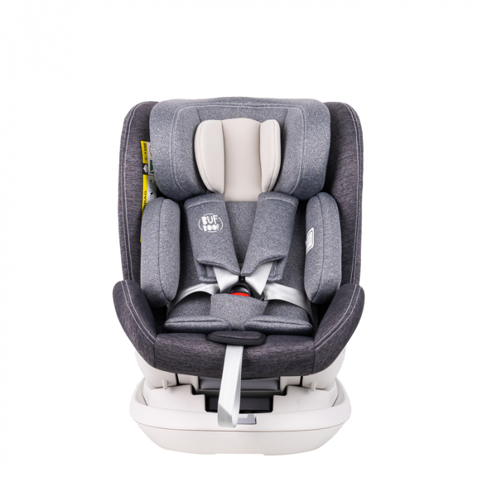BUF BOOF Platinum DELUXE iSize Autósülés, 360 °-os, 0-36 kg-os forgatással, Top Tether 40-150 cm, Grey [8]
