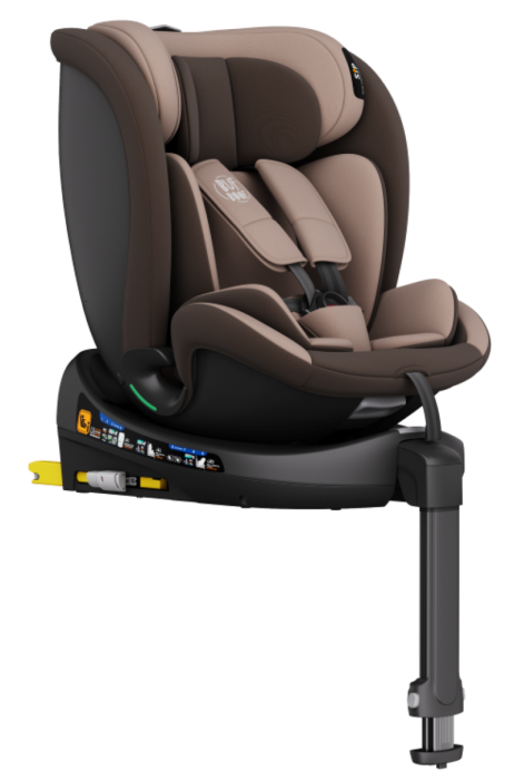 BUF BOOF® N-Fix iSize autós gyerekülés, ISOFIX, 360° forgatható, támasztóláb, 165° dönthető alvópozíció, 40–150 cm Coffee [11]