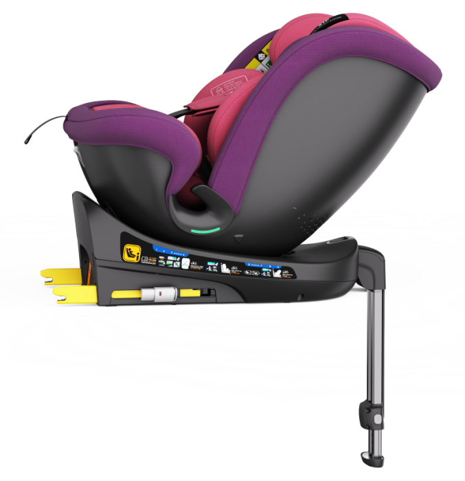 BUF BOOF® N-Fix iSize autós gyerekülés, ISOFIX, 360° forgatható, támasztóláb, 165° dönthető alvópozíció, 40–150 cm Pink [11]