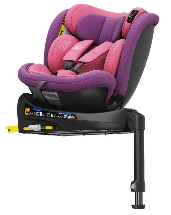 BUF BOOF® N-Fix iSize autós gyerekülés, ISOFIX, 360° forgatható, támasztóláb, 165° dönthető alvópozíció, 40–150 cm Pink [12]