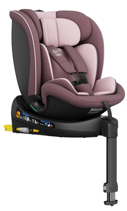 BUF BOOF® N-Fix iSize autós gyerekülés, ISOFIX, 360° forgatható, támasztóláb, 165° dönthető alvópozíció, 40–150 cm LightPurple [11]