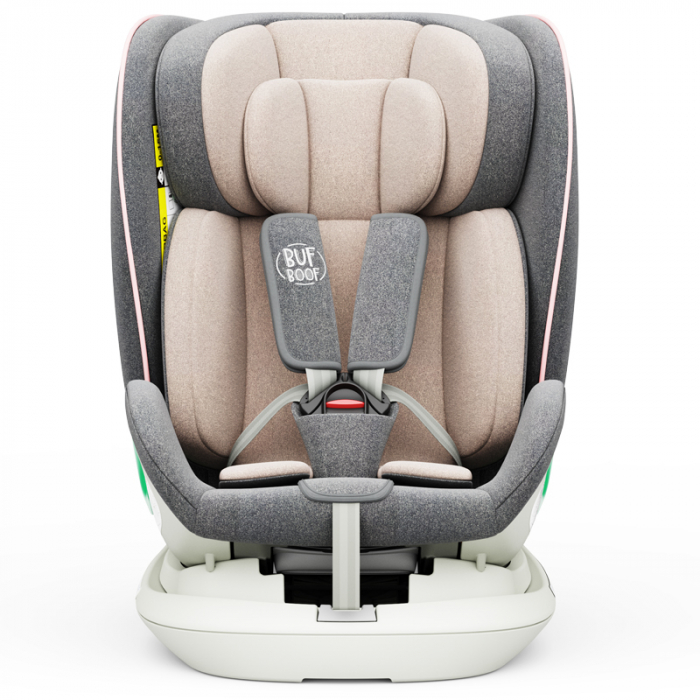 BUF BOOF Platinum DELUXE iSize Autósülés, 360 °-os, 0-36 kg-os forgatással, Top Tether 40-150 cm, Pink [9]