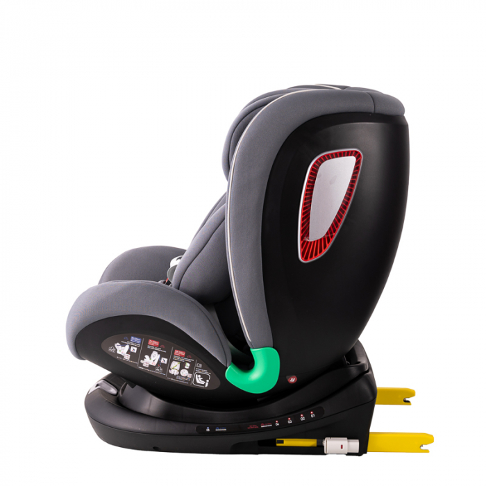 BUF BOOF Platinum DELUXE iSize Autósülés, 360 °-os, 0-36 kg-os forgatással, Top Tether 40-150 cm, SimpleGrey [6]