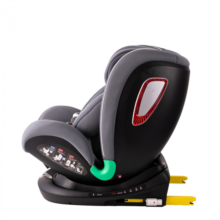 BUF BOOF Platinum DELUXE iSize Autósülés, 360 °-os, 0-36 kg-os forgatással, Top Tether 40-150 cm, SimpleGrey [7]