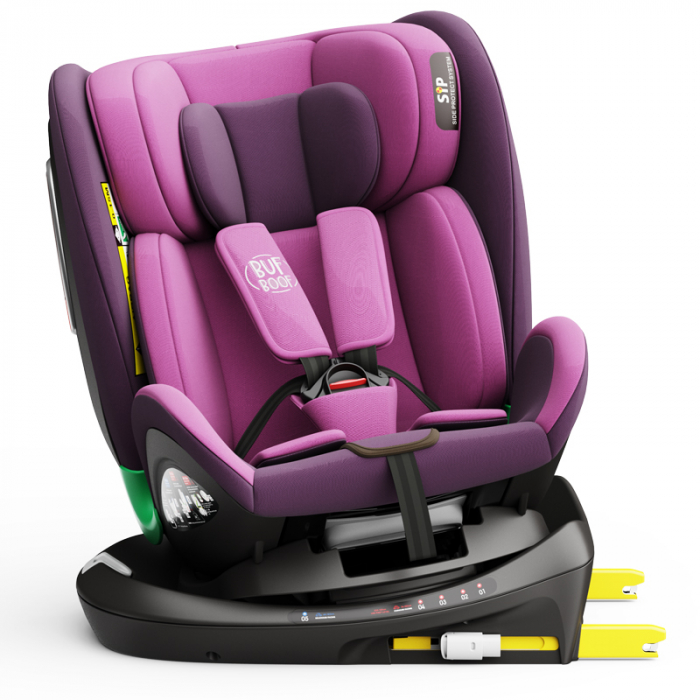 BUF BOOF Platinum DELUXE iSize Autósülés, 360 °-os, 0-36 kg-os forgatással, Top Tether 40-150 cm, Purple [9]