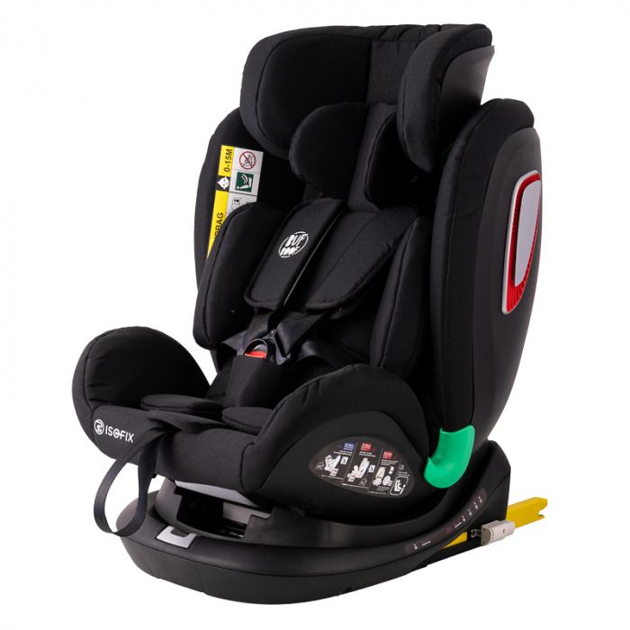 BUF BOOF Platinum DELUXE iSize Autósülés, 360 °-os, 0-36 kg-os forgatással, Top Tether 40-150 cm, BlackJeans [6]