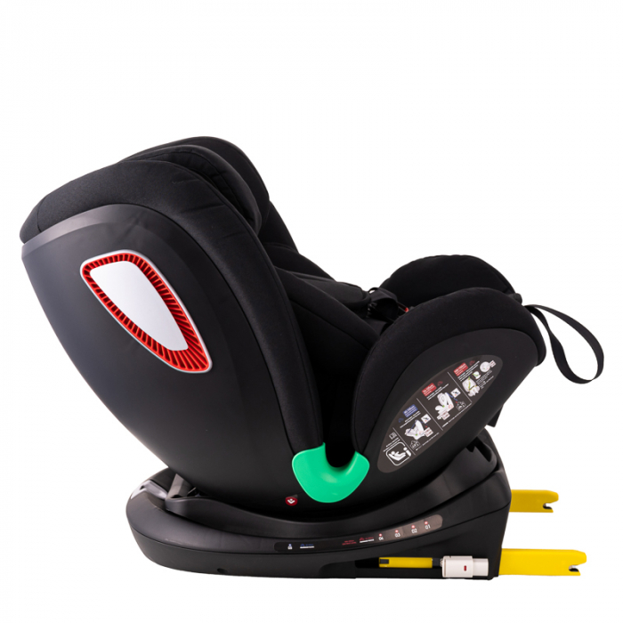 BUF BOOF Platinum DELUXE iSize Autósülés, 360 °-os, 0-36 kg-os forgatással, Top Tether 40-150 cm, BlackJeans [5]