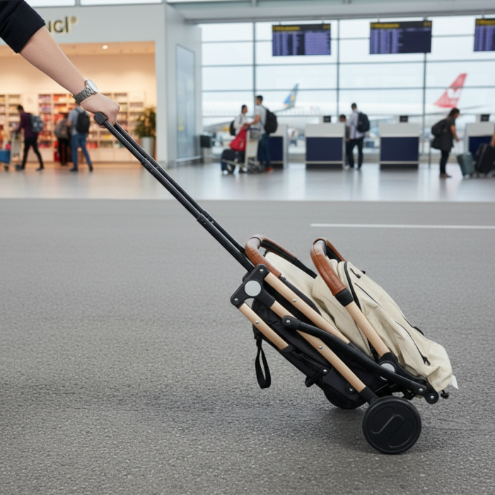 BUF BOOF® S-16 Könnyű sport babakocsi, 0–36 hónap, teljesen vízszintes 180°-os dönthetőség, összecsukható rendszer trolley funkcióval Sand [4]