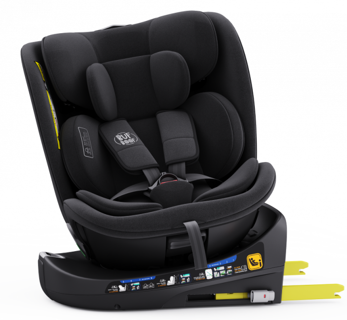 BUF BOOF B-Joy DELUXE iSize Autósülés, 360 °-os, 0-36 kg-os forgatással, 40-150 cm, Black [4]