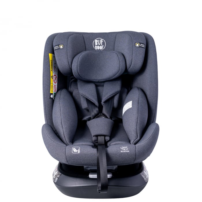 BUF BOOF Saphir Deluxe iSize Autósülés, 360 °-os, 0-36 kg-os forgatással, 40-150 cm, Grey [7]