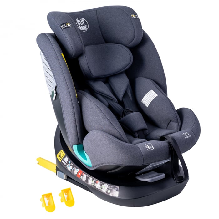 BUF BOOF Saphir Deluxe iSize Autósülés, 360 °-os, 0-36 kg-os forgatással, 40-150 cm, Grey [12]