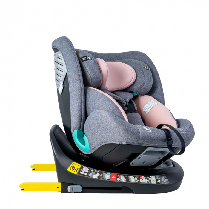 BUF BOOF Saphir Deluxe iSize Autósülés, 360 °-os, 0-36 kg-os forgatással, 40-150 cm, Pink [3]
