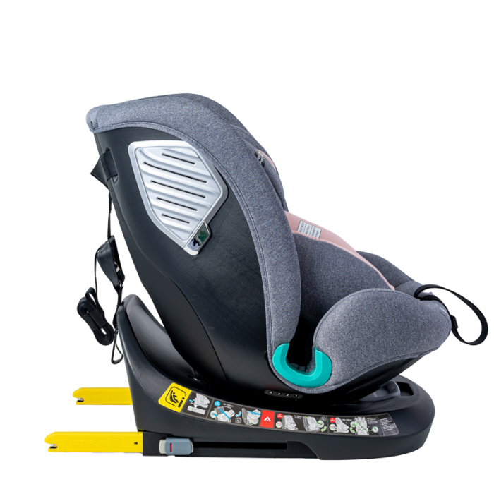 BUF BOOF Saphir Deluxe iSize Autósülés, 360 °-os, 0-36 kg-os forgatással, 40-150 cm, Pink [12]