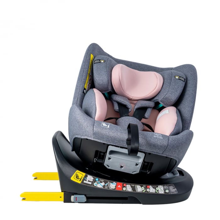 BUF BOOF Saphir Deluxe iSize Autósülés, 360 °-os, 0-36 kg-os forgatással, 40-150 cm, Pink [13]
