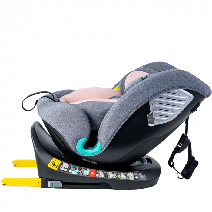 BUF BOOF Saphir Deluxe iSize Autósülés, 360 °-os, 0-36 kg-os forgatással, 40-150 cm, Pink [4]