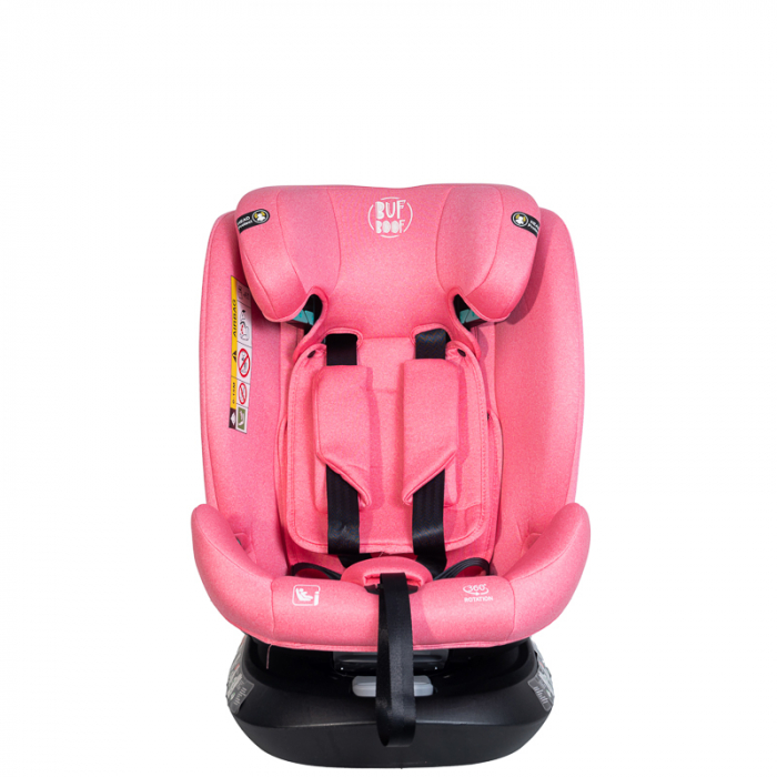 BUF BOOF Saphir Deluxe iSize Autósülés, 360 °-os, 0-36 kg-os forgatással, 40-150 cm, Pink [8]