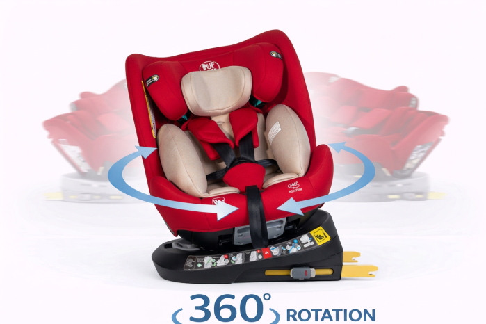 BUF BOOF Saphir Deluxe iSize Autósülés, 360 °-os, 0-36 kg-os forgatással, 40-150 cm, Red [7]