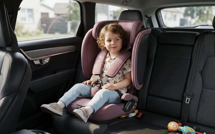 BUF BOOF® TravelFold PRO i-Size autósülés, Összecsukható, ISOFIX + Top Tether, 15 pozícióban állítható fejtámla, csak 5,6 kg, 9–36 kg, 76–150 cm, Rózsaszín [2]