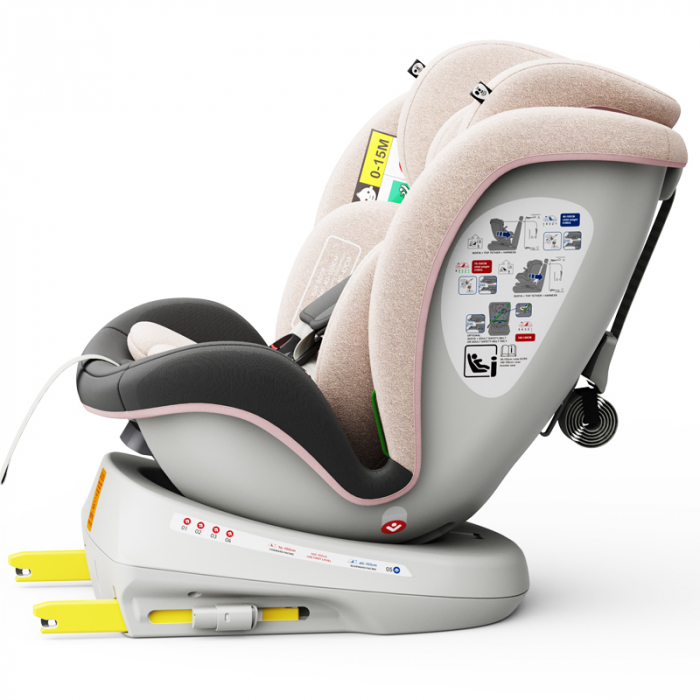 BUF BOOF TWT Plus iSize Autósülés, 360 °-os, 0-36 kg-os forgatással, 40-150 cm, LightPink [12]