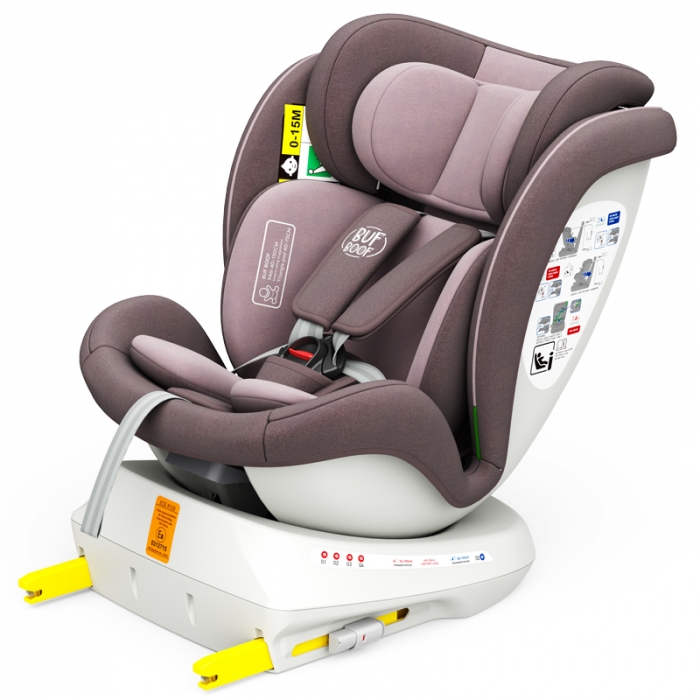 BUF BOOF TWT Plus iSize Autósülés, 360 °-os, 0-36 kg-os forgatással, 40-150 cm, LightRed [6]