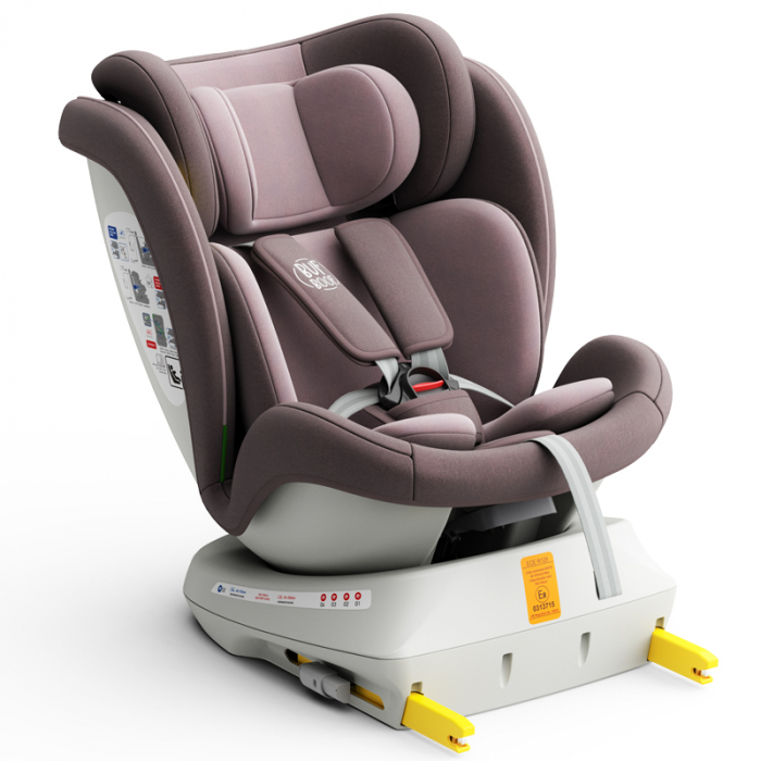 BUF BOOF TWT Plus iSize Autósülés, 360 °-os, 0-36 kg-os forgatással, 40-150 cm, LightRed [5]