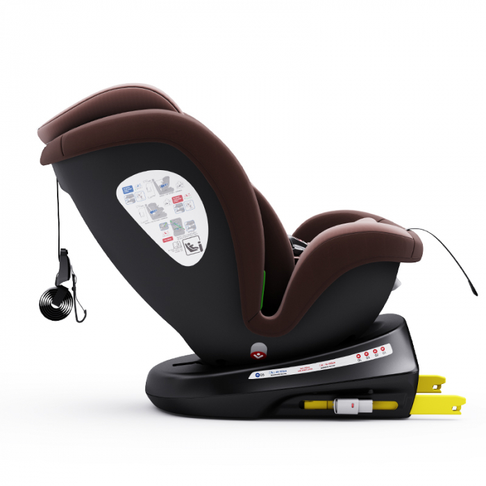 BUF BOOF TWT Plus iSize Autósülés, 360 °-os, 0-36 kg-os forgatással, 40-150 cm, Coffee [8]